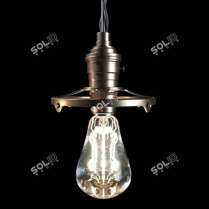 Glamorous Black & Bronze Pendant Light 3D model image 3