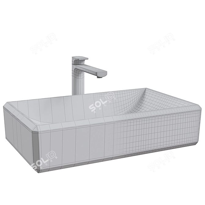 Villeroy & Boch Antheus Rectangular Countertop Sink 3D model image 3