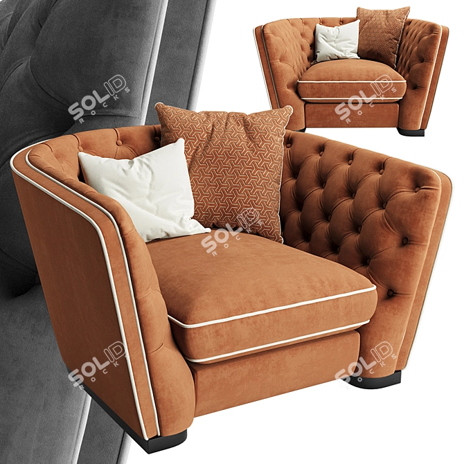 Elegant Paolo Armchair 3D model image 1