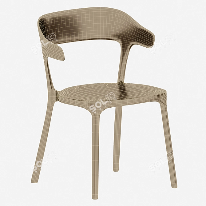 Sleek Plastic Arm Chair: Hangon Excellence 3D model image 5