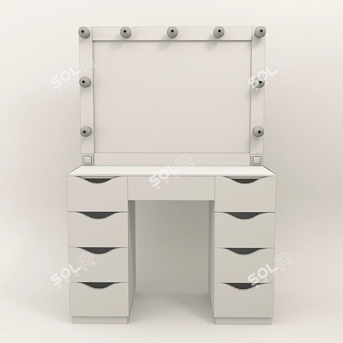 Roofix Vanity Table: Modern Design with Adjustable Mirror 3D model image 5