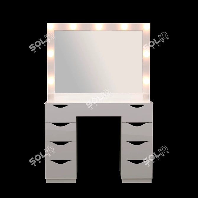 Roofix Vanity Table: Modern Design with Adjustable Mirror 3D model image 7