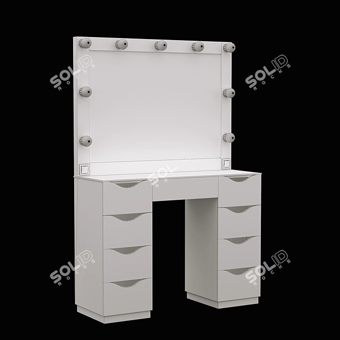 Roofix Vanity Table: Modern Design with Adjustable Mirror 3D model image 8
