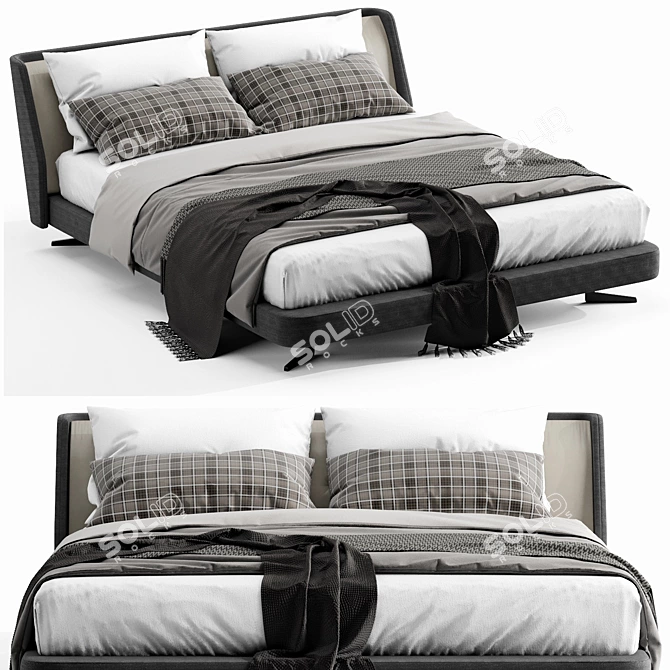 Modern Minotti Spencer Bed 3D model image 1