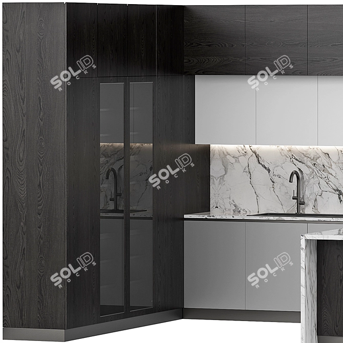 Modern Kitchen Design Model 3D model image 2