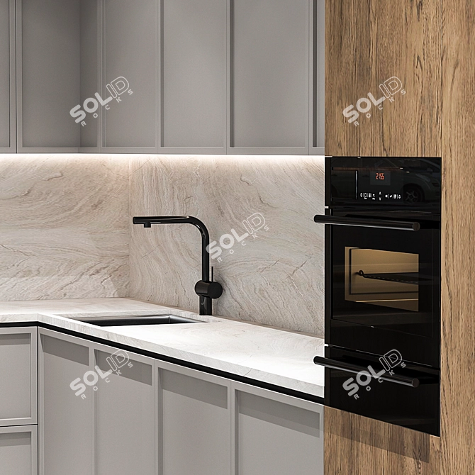 Modern Kitchen Model | High Quality 3D Design 3D model image 3