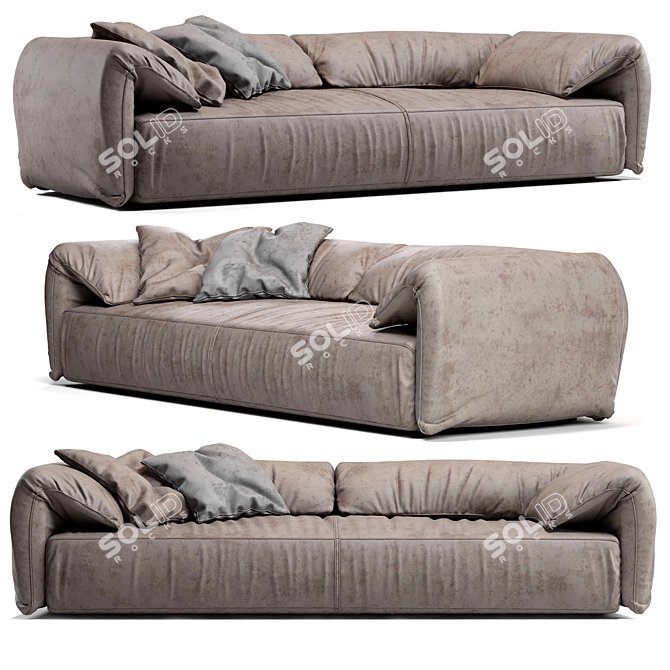 Elegant Casablanca Sofa: 70x120x300cm 3D model image 2