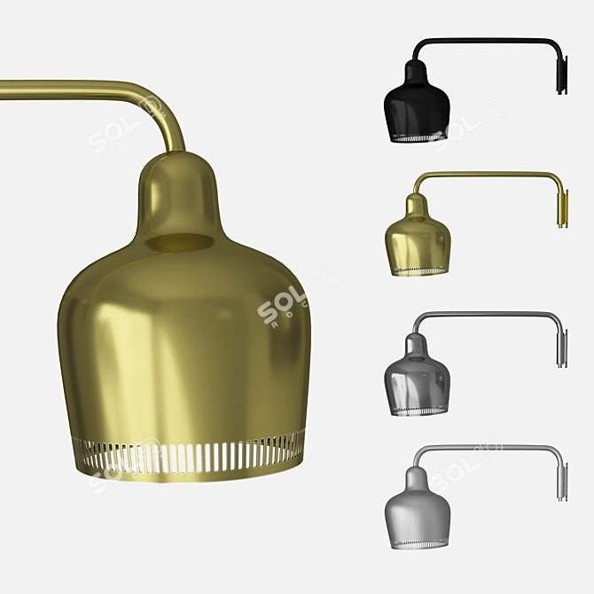 Golden Bell: Elegant Wall Lamp A330S 3D model image 1