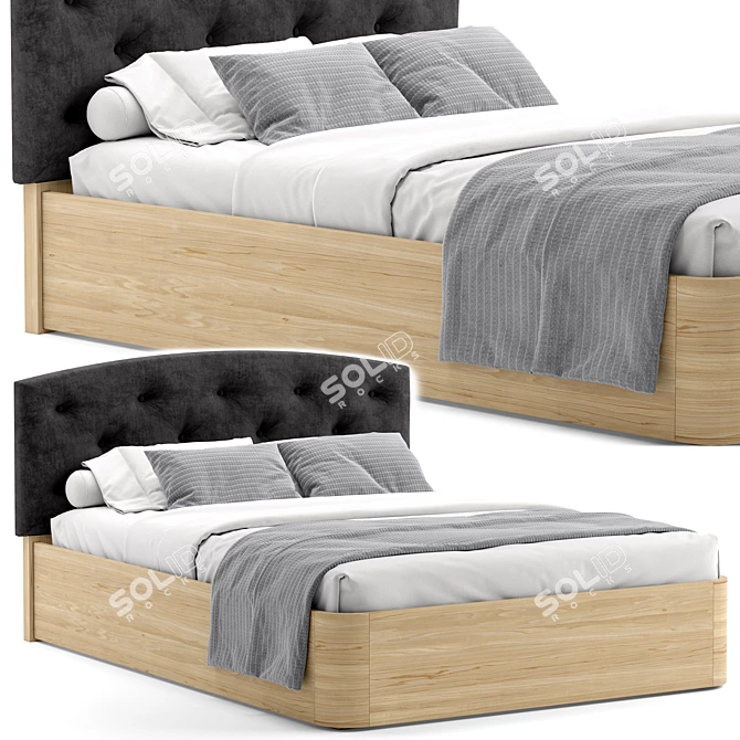 Sleek and Stylish Bed 3D model image 1