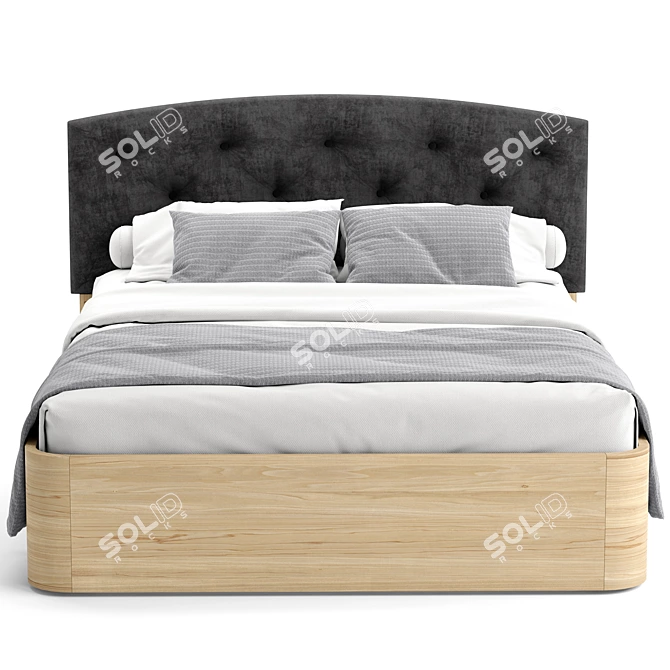 Sleek and Stylish Bed 3D model image 2