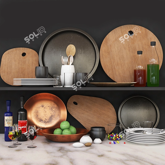 Versatile Kitchen Set 3D model image 2