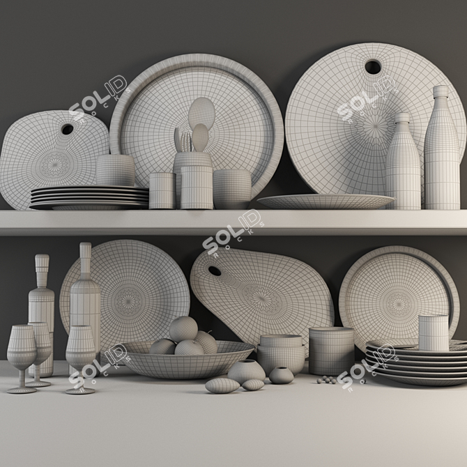 Versatile Kitchen Set 3D model image 5