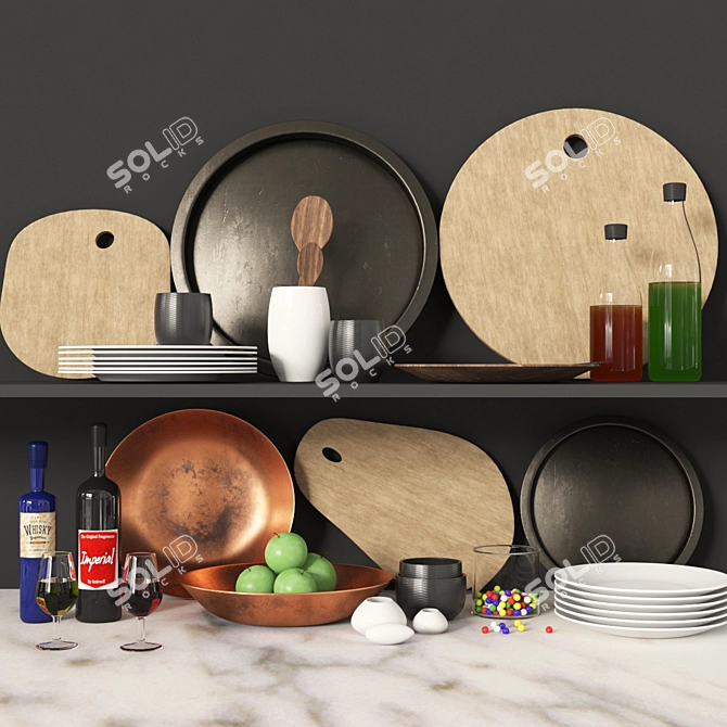 Versatile Kitchen Set 3D model image 6