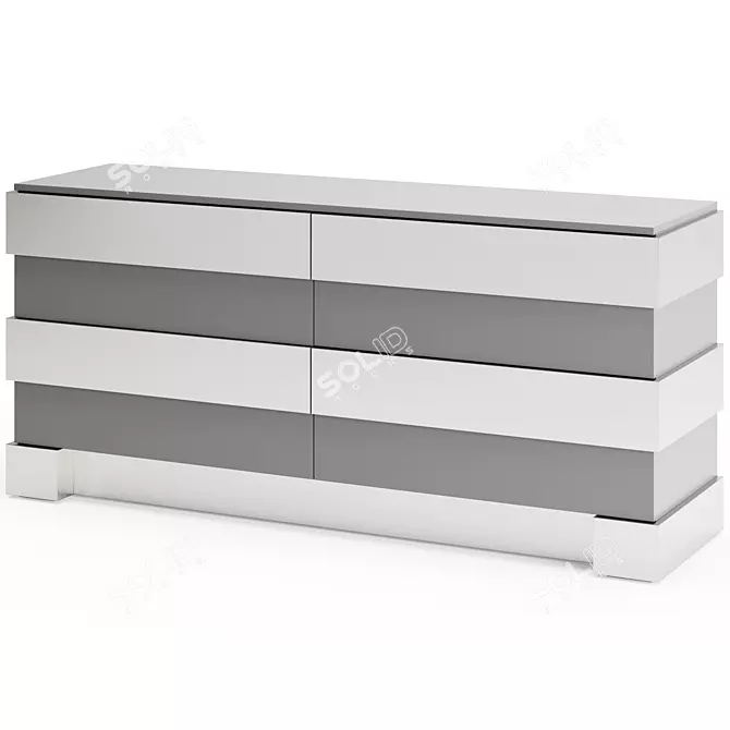 Sleek Adesso Dresser: Modern Storage Solution 3D model image 1