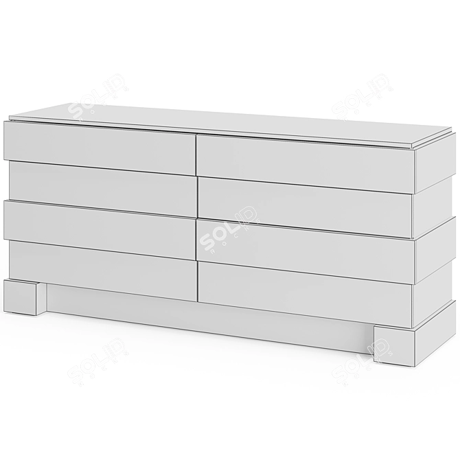 Sleek Adesso Dresser: Modern Storage Solution 3D model image 3