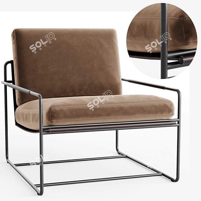 Riviera Armchair: High-Quality 3D Model 3D model image 1