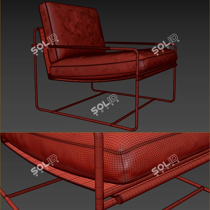 Riviera Armchair: High-Quality 3D Model 3D model image 5