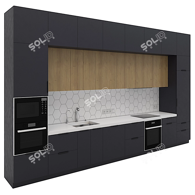 3D Kitchen Model with Textures 3D model image 2