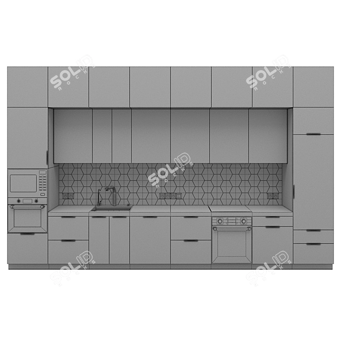 3D Kitchen Model with Textures 3D model image 5