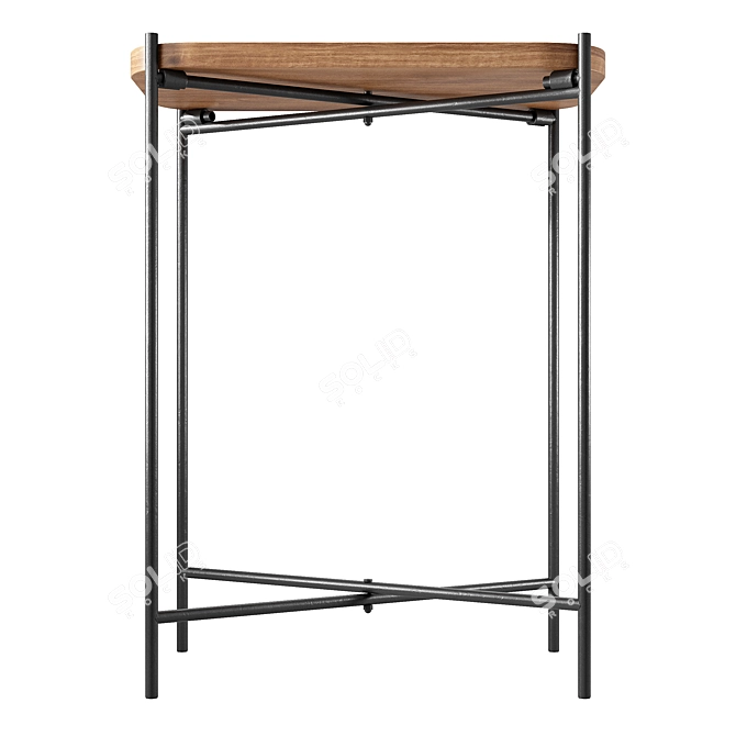 Zara Home Wooden Metal Table 3D model image 2