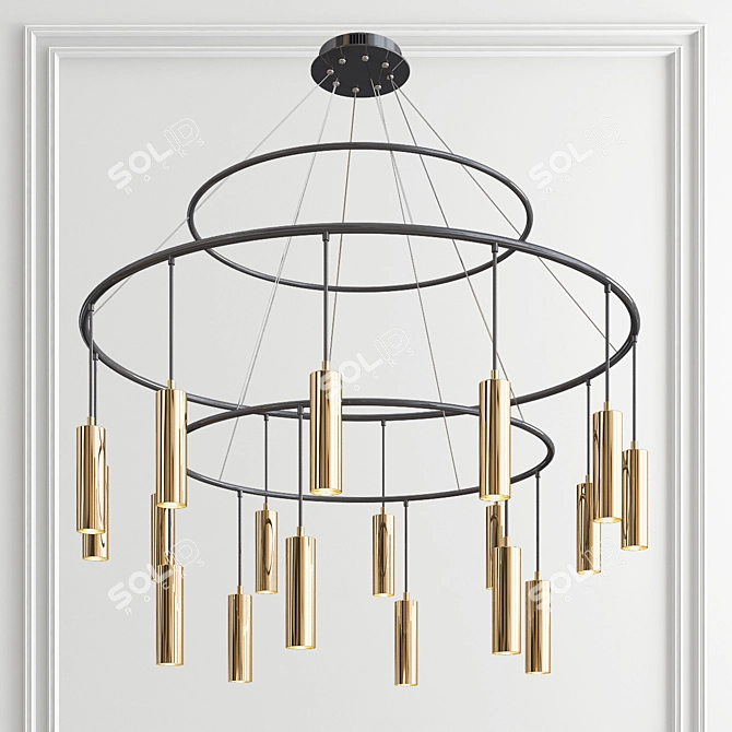 Polu Tube Round Chandelier- Elegant Illumination for Your Space. 3D model image 1