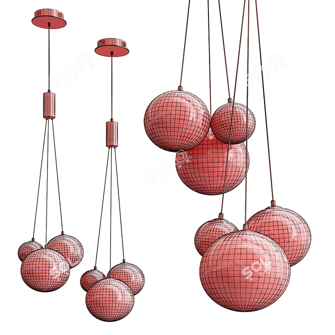 Jodis 3-Bubble Pendant Light | Modern Design 3D model image 2