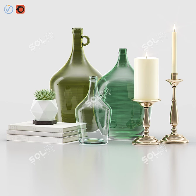 Elegant Tabletop Decor Set 3D model image 1