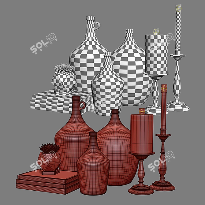 Elegant Tabletop Decor Set 3D model image 3