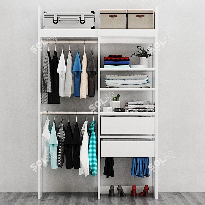 Modular Wardrobe Yann: Stylish Storage Solution 3D model image 1