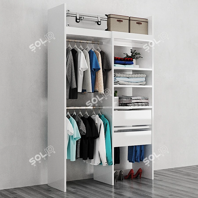 Modular Wardrobe Yann: Stylish Storage Solution 3D model image 2