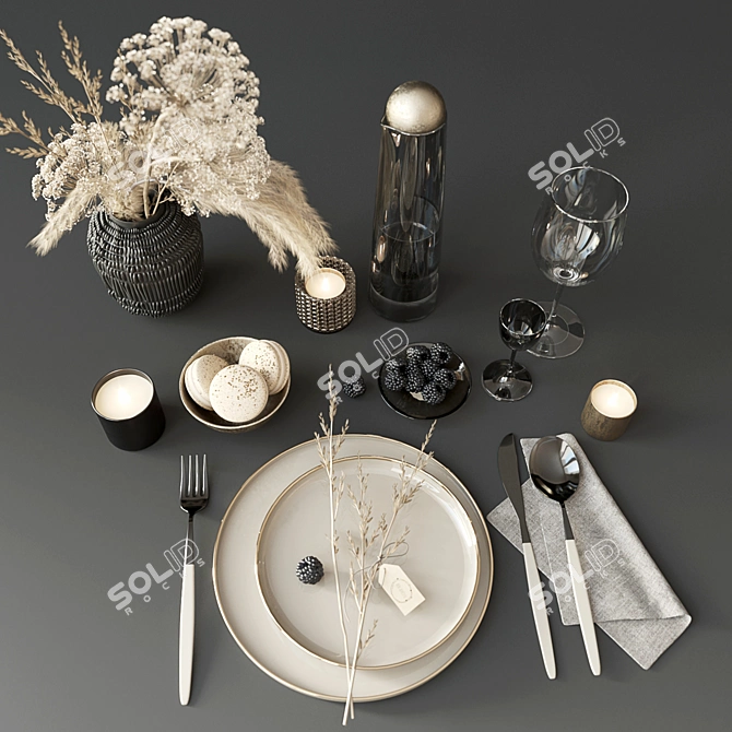 Heracleum Tableware Collection: Elegant and Versatile 3D model image 2