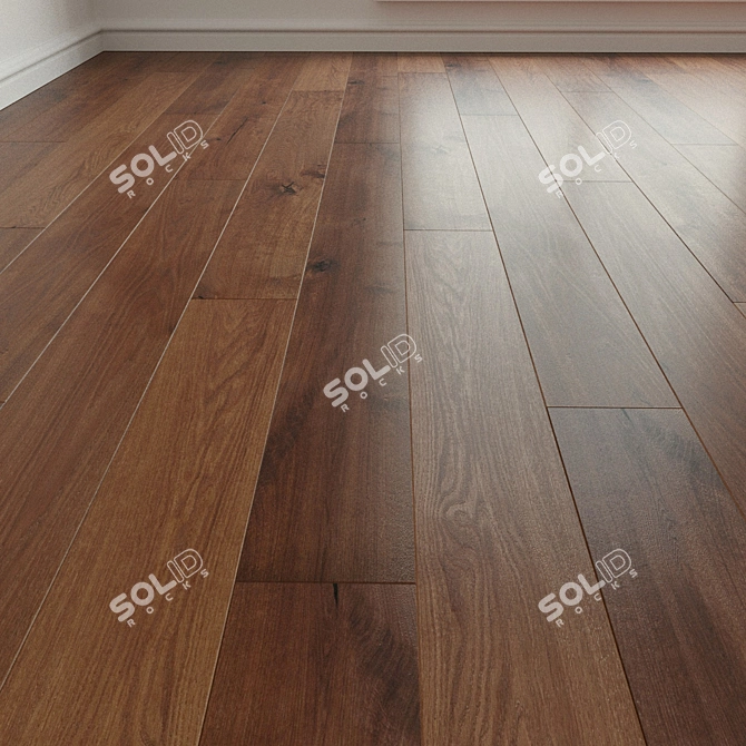 Natural Wood Parquet Flooring - Ready for Installation 3D model image 1