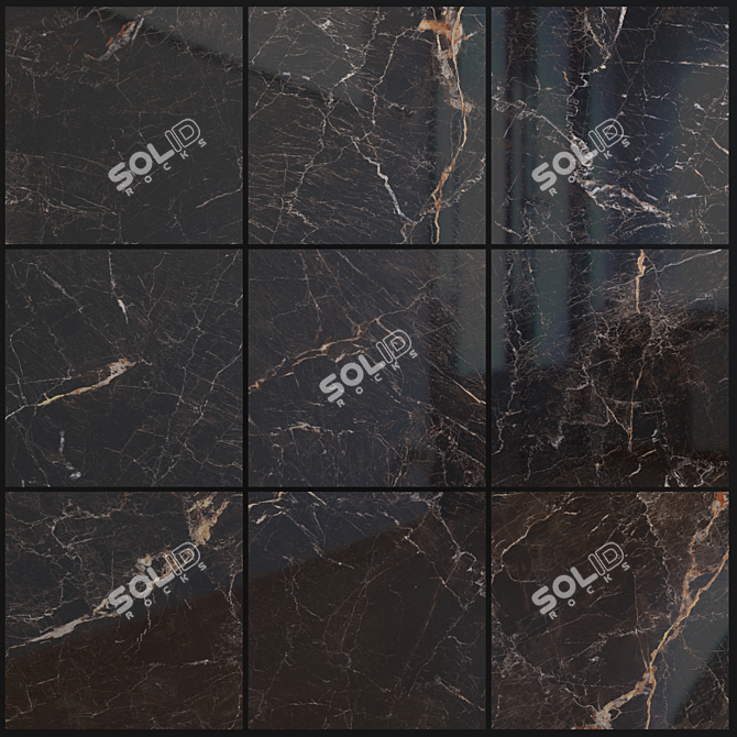 Java Brown Marble Set: High-Quality Textured 80x80cm Tiles 3D model image 1