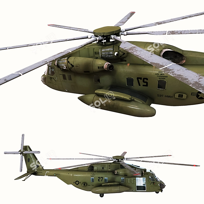 Advanced Military Helicopter 3D model image 2