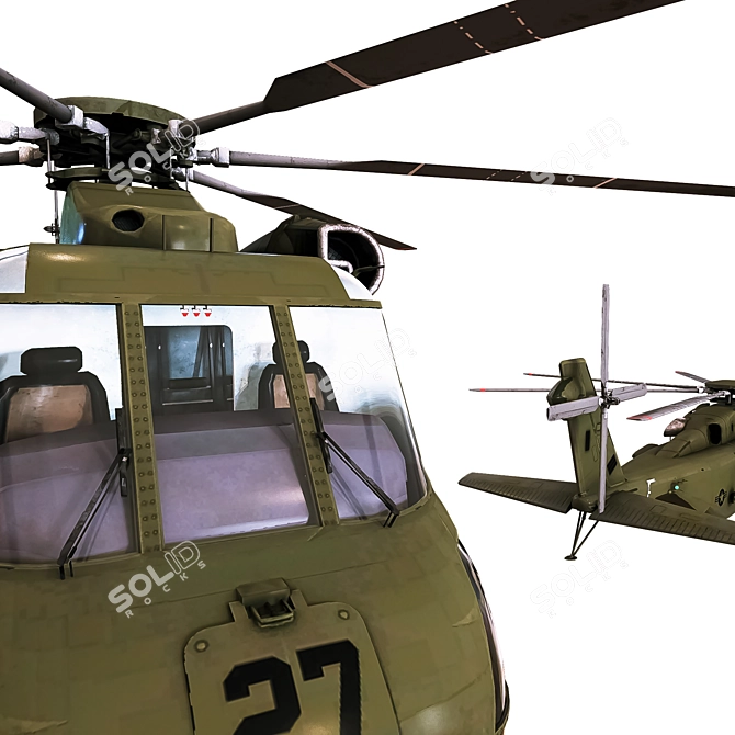 Advanced Military Helicopter 3D model image 5