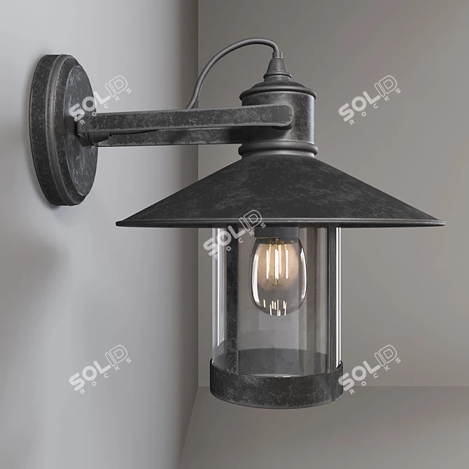 Sleek Corona Wall Light 3D model image 2