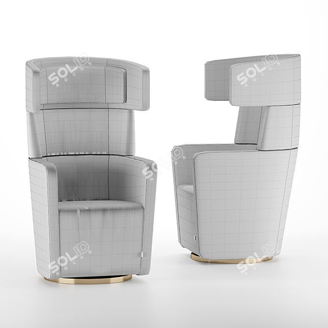 Elegant Wing Chair: BENE PARCS 3D model image 2