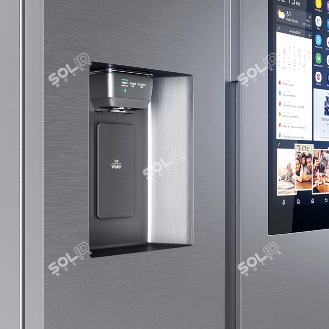 Smart Steel Fridge Freezer: Samsung Family Hub RS68N8941SL 3D model image 3