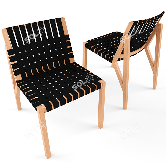 Elegant Beechwood Marta Chair 3D model image 4