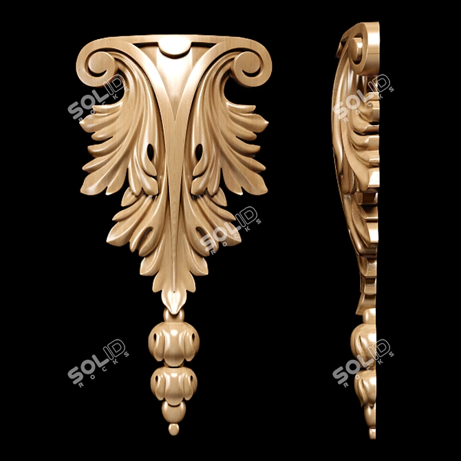 Title: Elegant Classical Trim for CNC & Render 3D model image 2