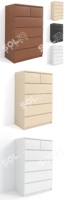 IKEA МАЛЬМ 6-Drawer Chest, Versatile Storage Solution 3D model image 2