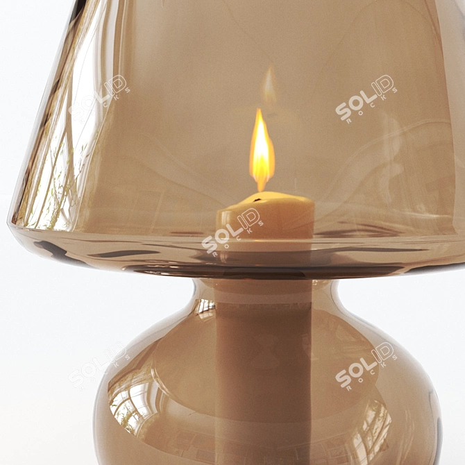 Elegant Glass Candle Holder 3D model image 4