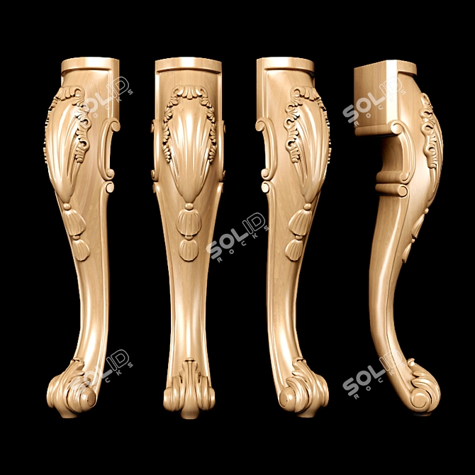 Title: Elegance Carved Leg for CNC & Close-Up Renders 3D model image 1