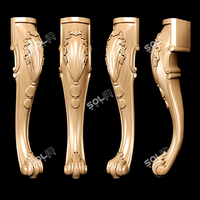 Title: Elegance Carved Leg for CNC & Close-Up Renders 3D model image 2
