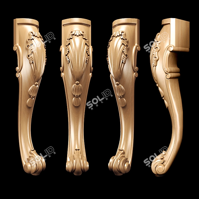 Title: Elegance Carved Leg for CNC & Close-Up Renders 3D model image 15