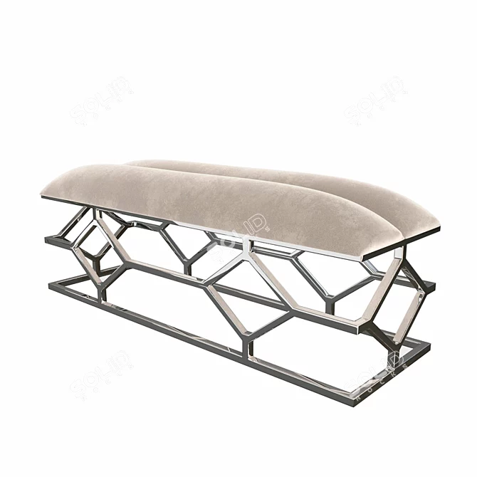 Eichholtz Trellis: Modern Silver Frame, Beige Fabric 3D model image 2