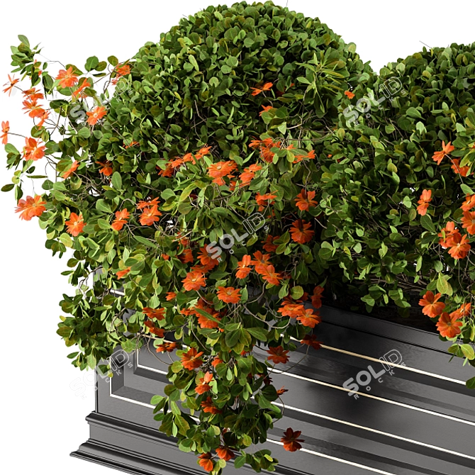 Elegant Windowsill Planter Box 3D model image 2