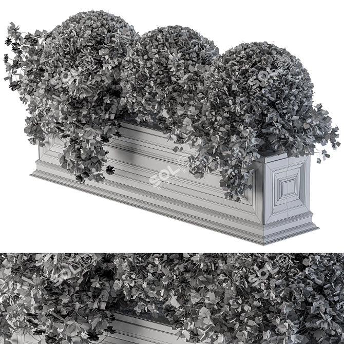 Elegant Windowsill Planter Box 3D model image 4