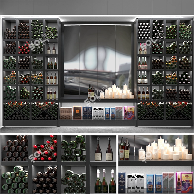 Title: Premium Wine Displays for an Elegant Store 3D model image 1