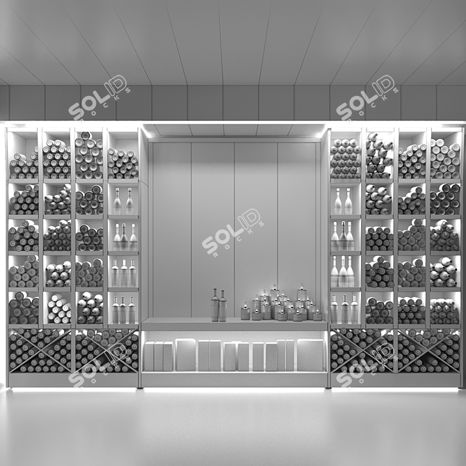 Title: Premium Wine Displays for an Elegant Store 3D model image 2